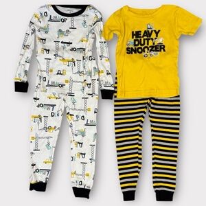 Carter's 5T Boys Pajama Sets, Trucks, Long & Short Sleeve Tops Coordinated Pants